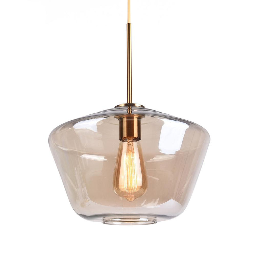 LightFixturesia-Modern Simple Geometric Glass Pendant Light-Pendant Light-L-Amber Glass