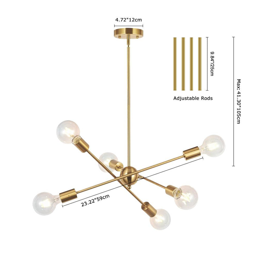 LightFixturesia-Modern Sphere Gold Sputnik Chandelier--Default Title-