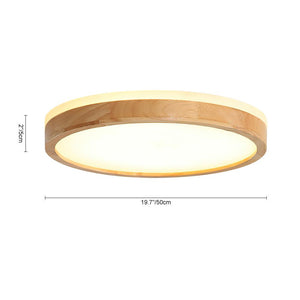 LightFixturesia-Round LED Wood Flush Mount Light-Flush Mount Light-19"-