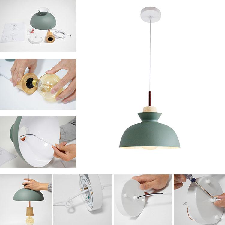 LightFixturesia-Scandinavian 1-light Dome Pendant Light-Pendant Light-Green-