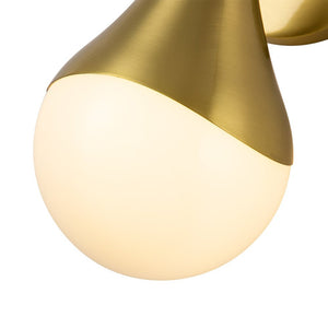 LightFixturesUSA-1-Light Aged Brass Teardrop Frosted Glass Wall Lamp-Wall Sconce-Brass-1-Lt