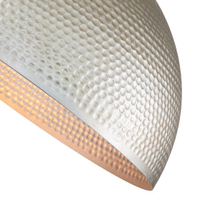 LightFixturesUSA-1-Light Antique Oversized Hammered Dome Pendant Light-Chandelier-Antique Silver-