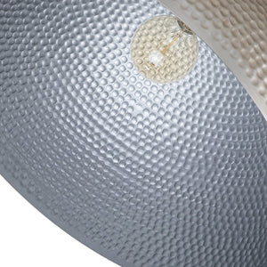 LightFixturesUSA-1-Light Antique Oversized Hammered Dome Pendant Light-Chandelier-Antique Silver-