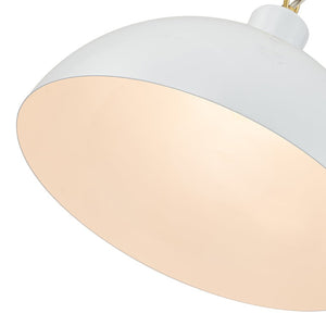 LightFixturesUSA-1-Light Danish Kitchen Dome Pendant Light - Black White-Pendant Light-White-
