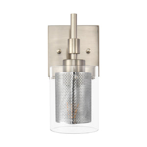 LightFixturesUSA-1-Light Glass Cylinder Wall Sconce-Wall Sconce-Nickel-