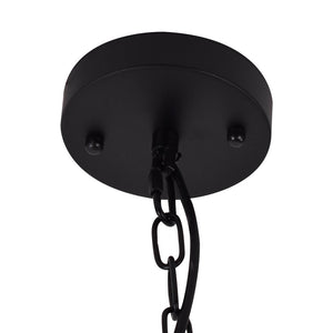 LightFixturesUSA-1-Light Industrial Dome Pendant Light-Pendant Light-Black-