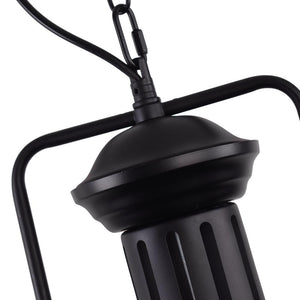 LightFixturesUSA-1-Light Industrial Dome Pendant Light-Pendant Light-Black-