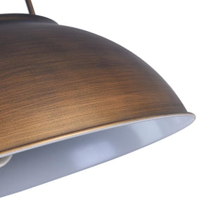 LightFixturesUSA-1-Light Industrial Dome Pendant Light-Pendant Light-Brushed Rubbed Brass-