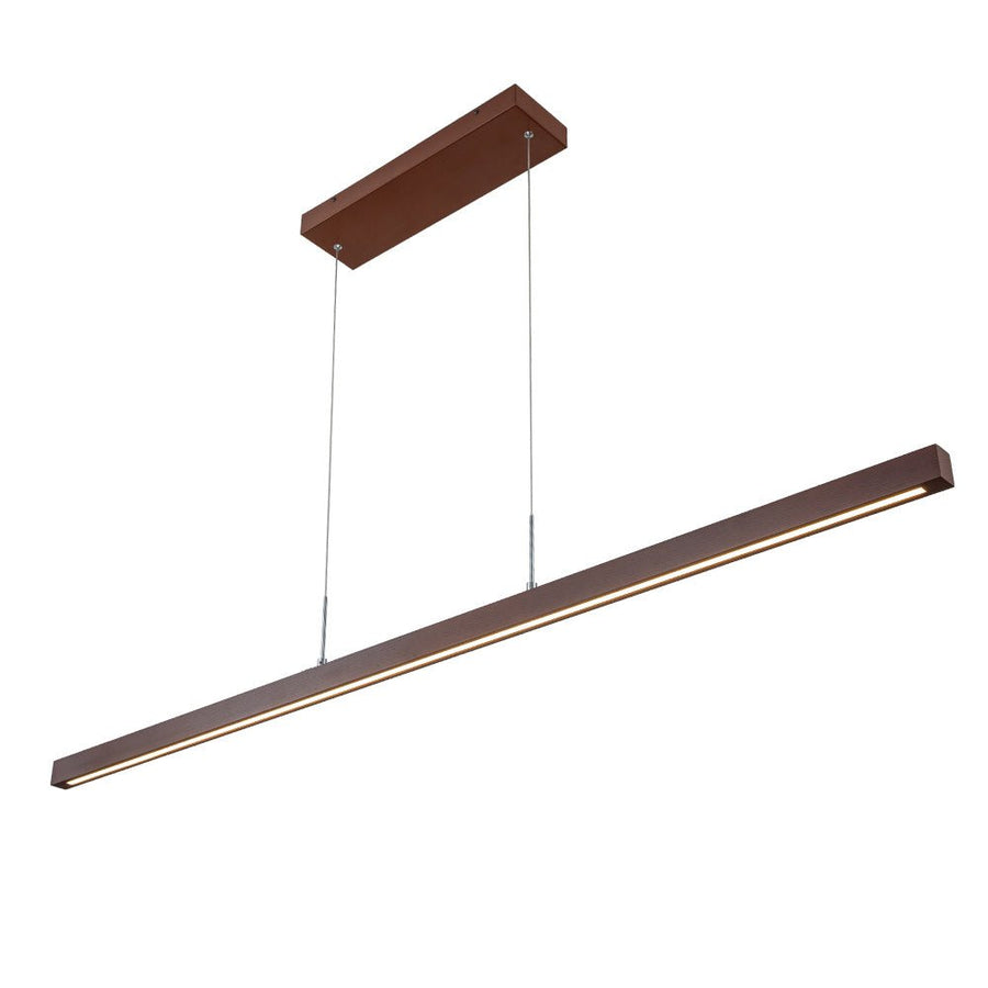 LightFixturesUSA-1-Light Modern Minimalist LED Wood Linear Chandelier-Chandelier-Walnut-