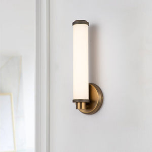 LightFixturesUSA-1-Light Vintage Glass Tube Dimmable LED Wall Sconce-Wall Sconce-Antique Brass-
