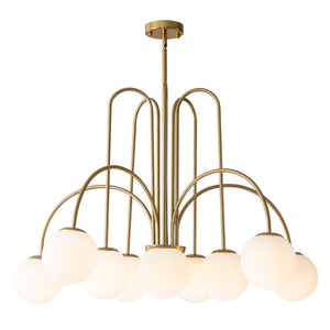 LightFixturesUSA-10-Light Frosted Glass Globe Bubble Chandelier-Chandelier-Black-