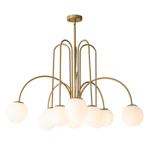 LightFixturesUSA-10-Light Frosted Glass Globe Bubble Chandelier-Chandelier-Black-