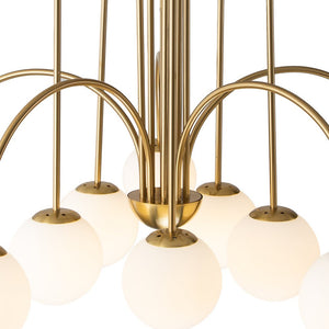LightFixturesUSA-10-Light Frosted Glass Globe Bubble Chandelier-Chandelier-Black-