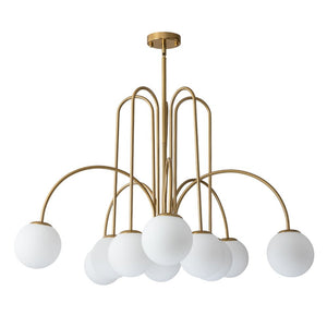 LightFixturesUSA-10-Light Frosted Glass Globe Bubble Chandelier-Chandelier-Black-