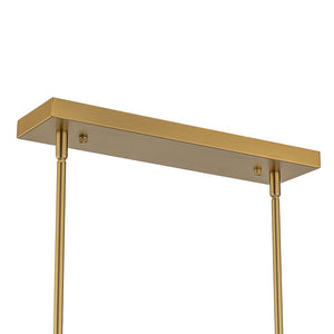 LightFixturesUSA-12-Light Brass Frosted Glass Bubble Linear Chandelier-Chandelier-Brass-