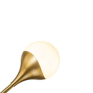 LightFixturesUSA-12-Light Opal Glass Globe Sputnik Chandelier-Chandelier-Brass (Pre-Order)-