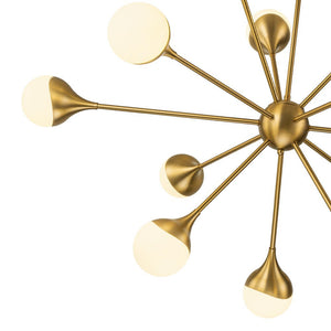 LightFixturesUSA-12-Light Opal Glass Globe Sputnik Chandelier-Chandelier-Brass (Pre-Order)-