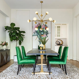 LightFixturesUSA-12-Light Opal Glass Globe Sputnik Chandelier-Chandelier-Brass (Pre-Order)-