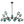 LightFixturesUSA-15-Light Blue Glass Globe Bubble Sputnik Branch Chandelier-Chandelier-Black-