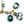 LightFixturesUSA-15-Light Blue Glass Globe Bubble Sputnik Branch Chandelier-Chandelier-Black-
