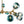 Load image into Gallery viewer, LightFixturesUSA-15-Light Blue Glass Globe Bubble Sputnik Branch Chandelier-Chandelier-Black-
