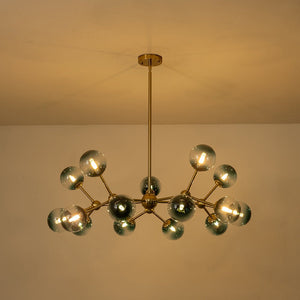 LightFixturesUSA-15-Light Blue Glass Globe Bubble Sputnik Branch Chandelier-Chandelier-Black-