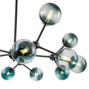 LightFixturesUSA-15-Light Blue Glass Globe Bubble Sputnik Branch Chandelier-Chandelier-Black-