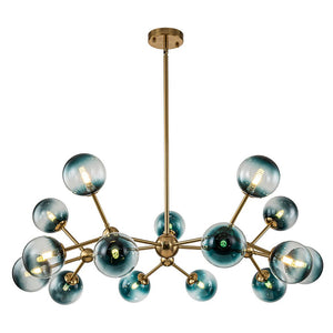 LightFixturesUSA-15-Light Blue Glass Globe Bubble Sputnik Branch Chandelier-Chandelier-Black-