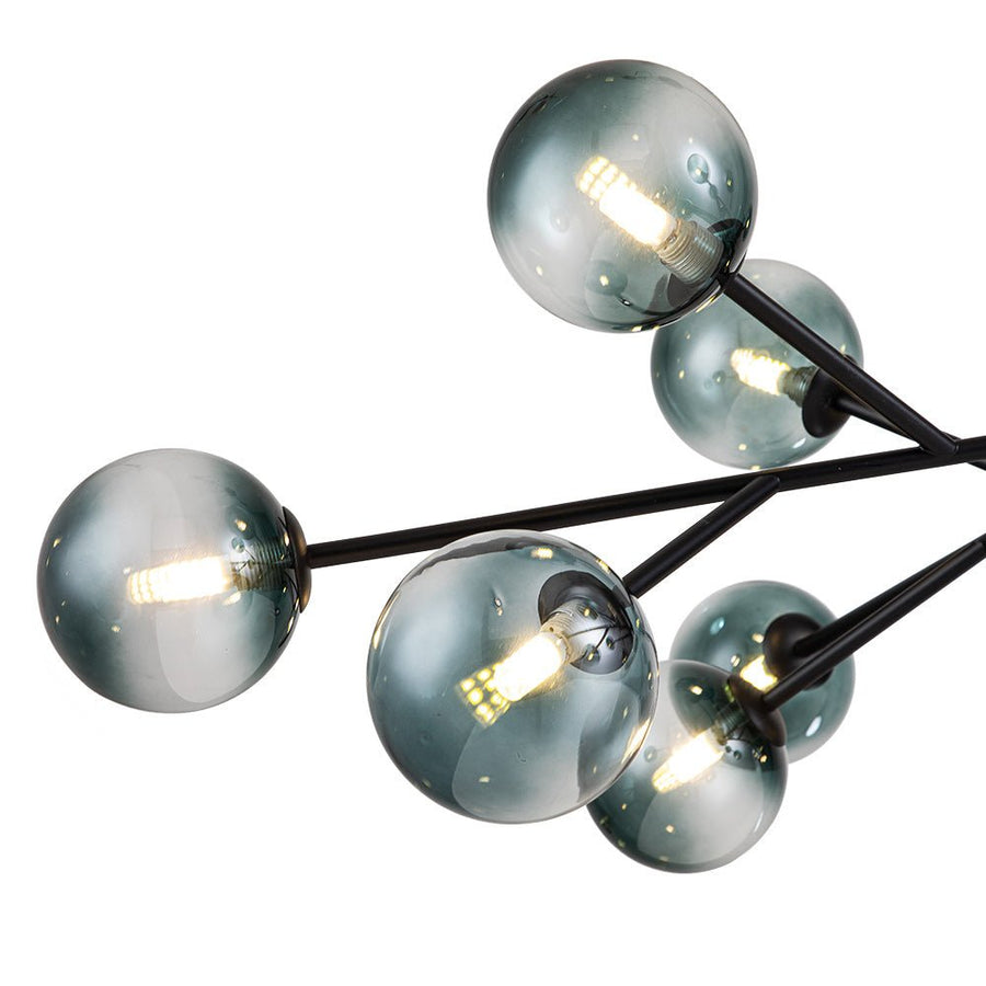LightFixturesUSA-15-Light Branch Blue Glass Globe Bubble Chandelier-Chandelier-Gold-15-Lt