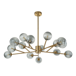LightFixturesUSA-15-Light Branch Smoked Glass Globe Bubble Chandelier-Chandelier-Black-