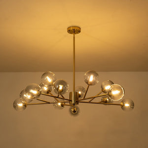 LightFixturesUSA-15-Light Branch Smoked Glass Globe Bubble Chandelier-Chandelier-Black-