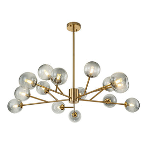 LightFixturesUSA-15-Light Branch Smoked Glass Globe Bubble Chandelier-Chandelier-Black-