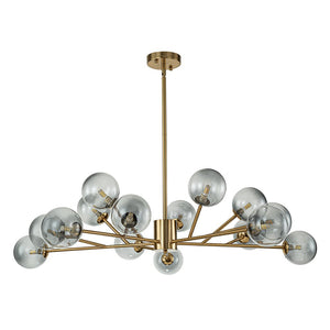 LightFixturesUSA-15-Light Branch Smoked Glass Globe Bubble Chandelier-Chandelier-Black-
