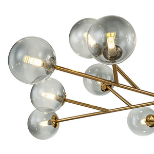 LightFixturesUSA-15-Light Branch Smoked Glass Globe Bubble Chandelier-Chandelier-Black-