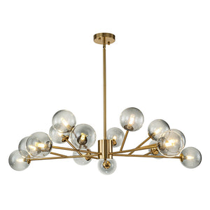 LightFixturesUSA-15-Light Branch Smoked Glass Globe Bubble Chandelier-Chandelier-Black-