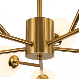 LightFixturesUSA-15-Light Frosted Glass Globe Branch Pendant Chandelier-Chandelier-Black-