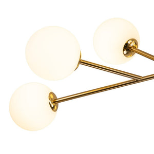 LightFixturesUSA-15-Light Frosted Glass Globe Branch Pendant Chandelier-Chandelier-Black-