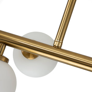 LightFixturesUSA-16-Light Milky White Glass Globe Linear Sputnik Chandelier-Chandelier-Black-16-Lt