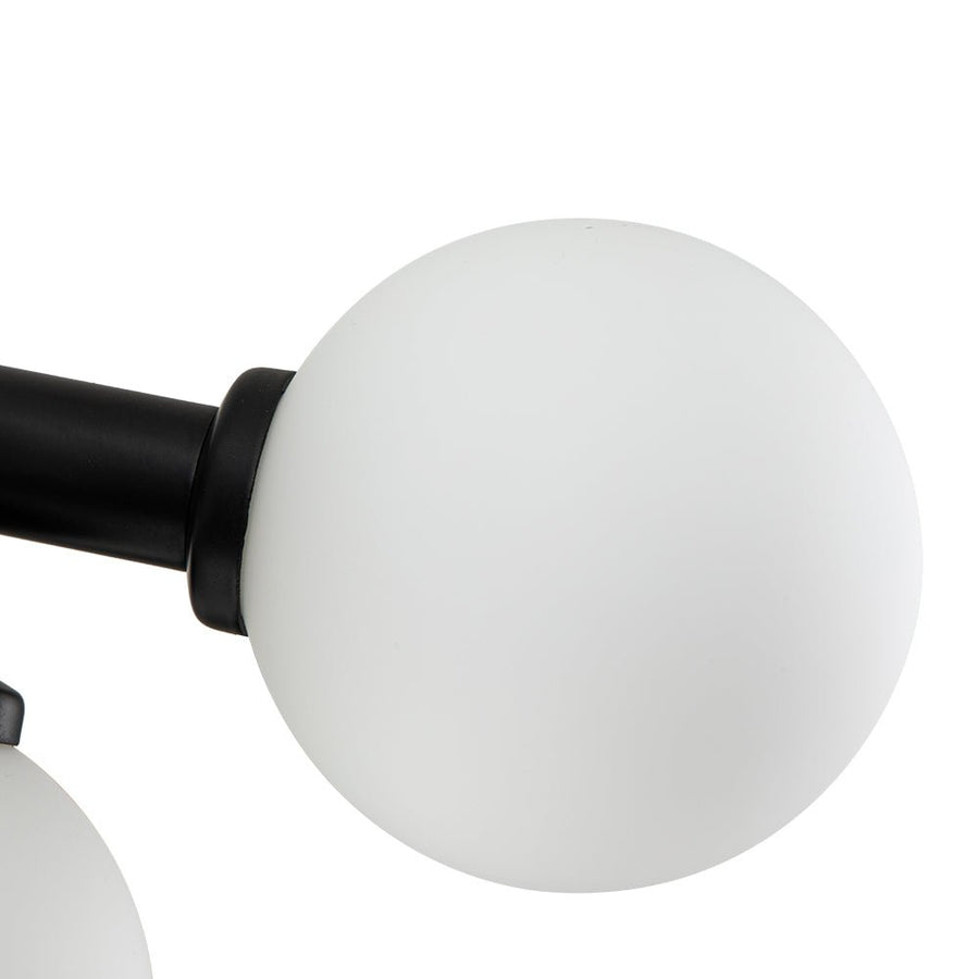 LightFixturesUSA-16-Light Milky White Glass Globe Linear Sputnik Chandelier-Chandelier-Black-16-Lt