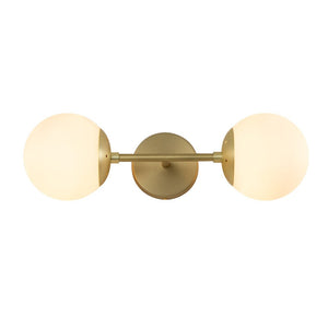LightFixturesUSA-2-Light Glass Globe Wall Sconce-Wall Sconce-Clear Glass-Black