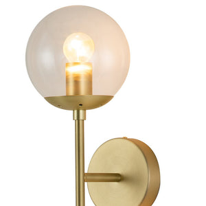 LightFixturesUSA-2-Light Glass Globe Wall Sconce-Wall Sconce-Clear Glass-Black