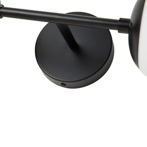 LightFixturesUSA-2-Light Glass Globe Wall Sconce-Wall Sconce-Clear Glass-Black