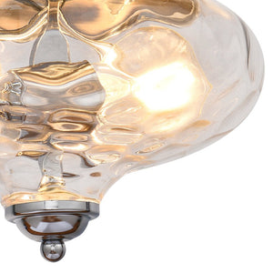 LightFixturesUSA-2-light Hammered Glass Flush Mount Ceiling Light-Ceiling Light-2-Lt-Chrome