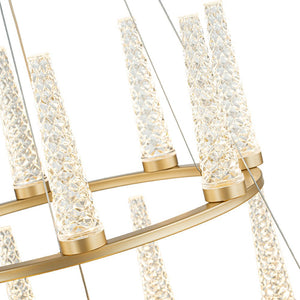 LightFixturesUSA-2-Tier Gold Candle Dimmable LED Round Chandelie-Chandelier-Gold-1-Tier (Pre-Order)