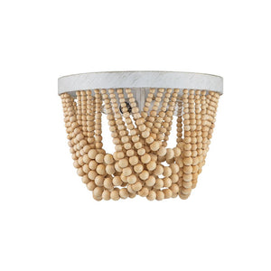 LightFixturesUSA-3-Light Bohemian Draped Wooden Bead Ceiling Light-Ceiling Light-Bohemian-