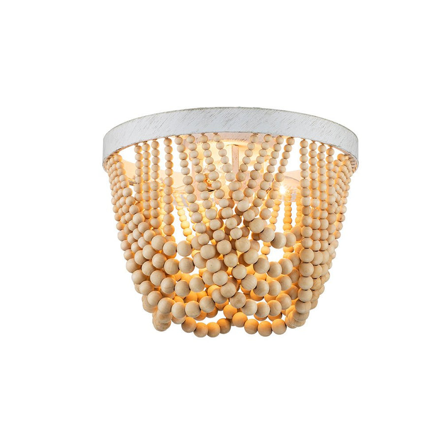 LightFixturesUSA-3-Light Bohemian Draped Wooden Bead Ceiling Light-Ceiling Light-Bohemian-