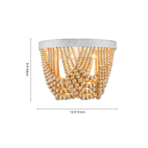 LightFixturesUSA-3-Light Bohemian Draped Wooden Bead Ceiling Light-Ceiling Light-Bohemian-