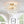 LightFixturesUSA-3-Light Brass Cluster Ribbed Glass Bubble Semi Flush Chandelier-Chandelier--