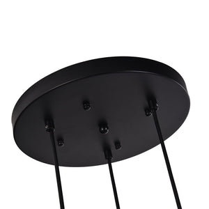 LightFixturesUSA-3-Light Cluster Black Geometric Pendant Light-Pendant Light-Black-