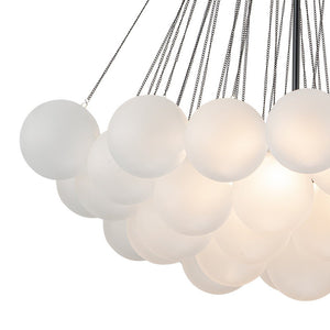 LightFixturesUSA-3-Light Cluster Frosted Glass Bubble Chandelier-Chandelier-37 Globes-Gold